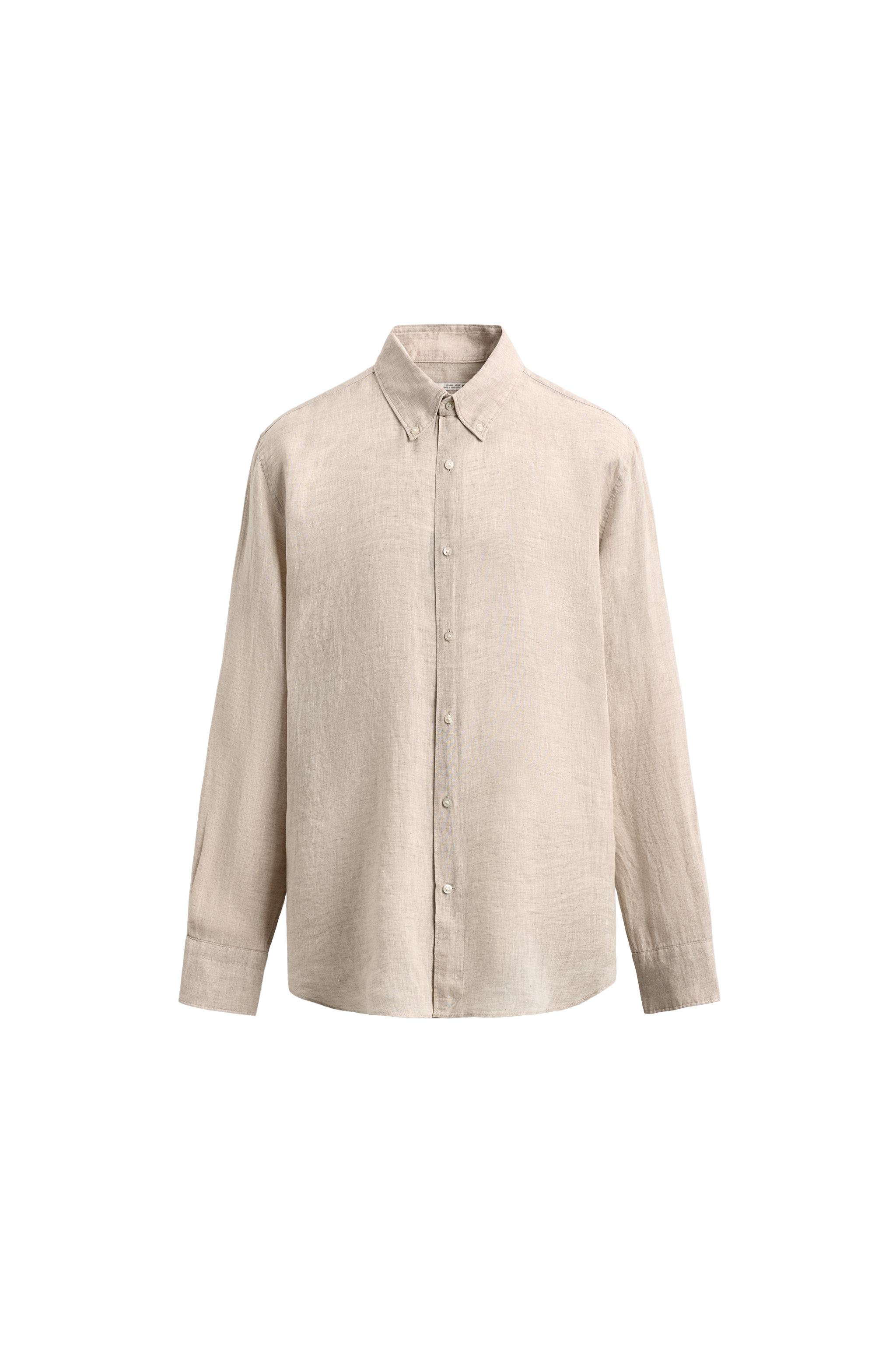 REGULAR FIT 100% LINEN SHIRT